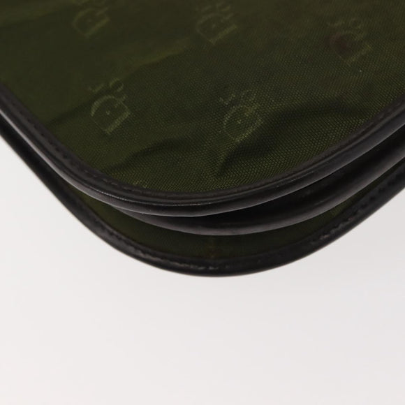 Christian Dior Shoulder Bag Nylon Khaki Gold Auth 151997