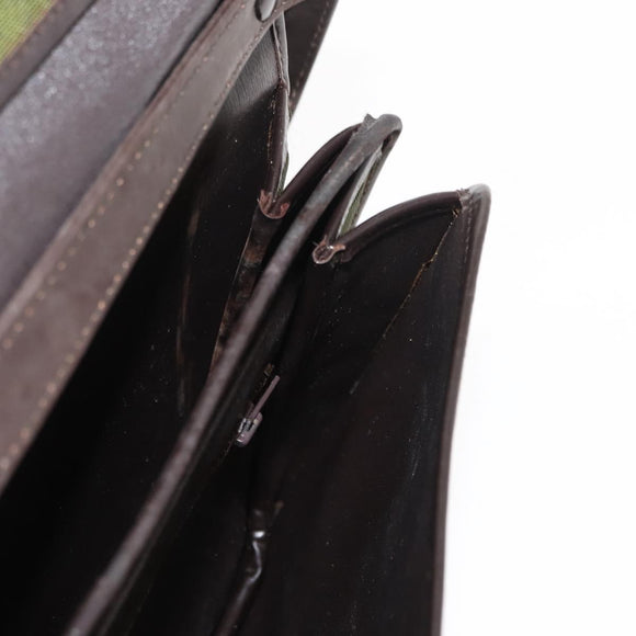 Christian Dior Shoulder Bag Nylon Khaki Gold Auth 151997