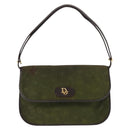 Christian Dior Shoulder Bag Nylon Khaki Gold Auth 151997-13