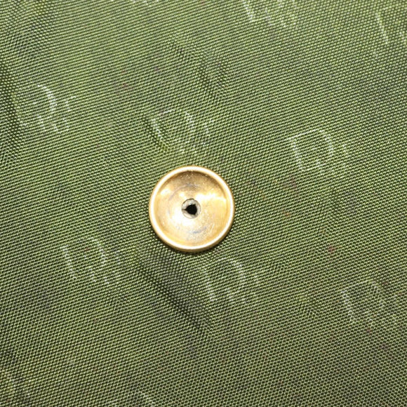 Christian Dior Shoulder Bag Nylon Khaki Gold Auth 151997