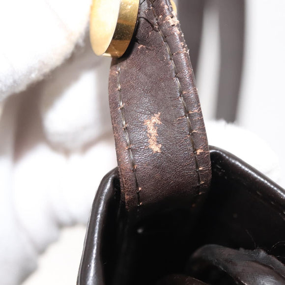 Christian Dior Shoulder Bag Nylon Khaki Gold Auth 151997