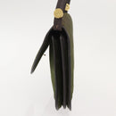 Christian Dior Shoulder Bag Nylon Khaki Gold Auth 151997-3