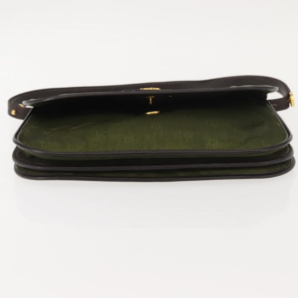 Christian Dior Shoulder Bag Nylon Khaki Gold Auth 151997