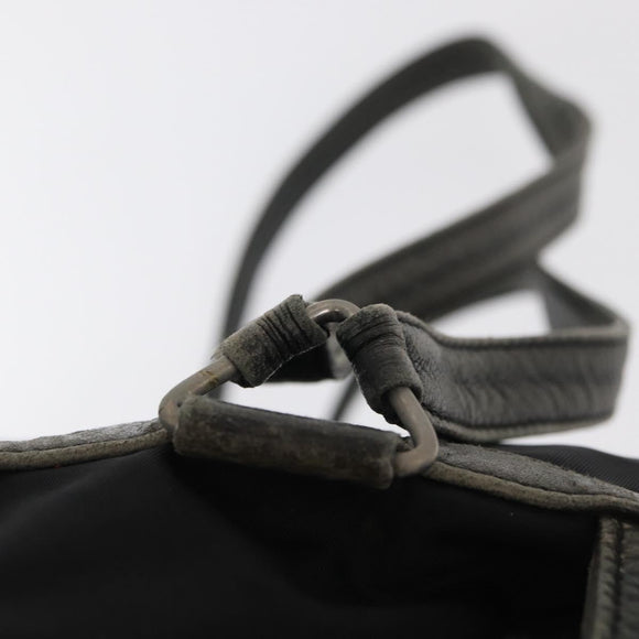 PRADA Backpack Nylon Leather Black Silver Auth 151999