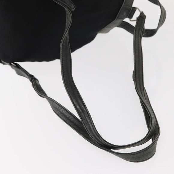 PRADA Backpack Nylon Leather Black Silver Auth 151999