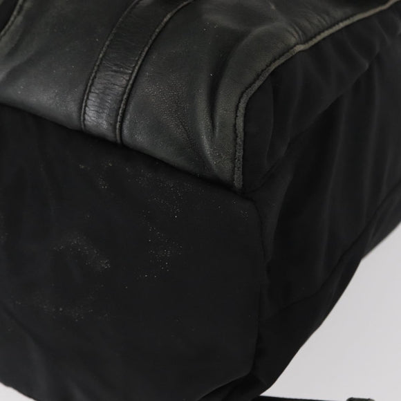 PRADA Backpack Nylon Leather Black Silver Auth 151999