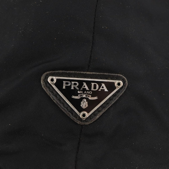 PRADA Backpack Nylon Leather Black Silver Auth 151999