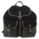 PRADA Backpack Nylon Leather Black Silver Auth 151999-13
