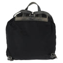 PRADA Backpack Nylon Leather Black Silver Auth 151999-2