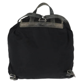 PRADA Backpack Nylon Leather Black Silver Auth 151999 - 0