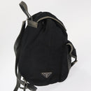 PRADA Backpack Nylon Leather Black Silver Auth 151999-4