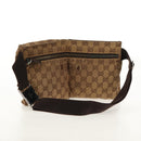 GUCCI GG Canvas Waist Bag Beige Silver 28566 Auth 152001-10