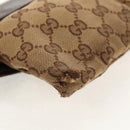 GUCCI GG Canvas Waist Bag Beige Silver 28566 Auth 152001-14