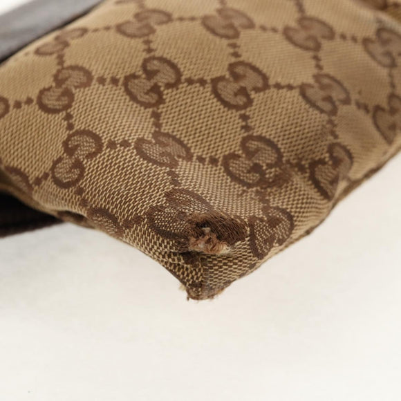 GUCCI GG Canvas Waist Bag Beige Silver 28566 Auth 152001