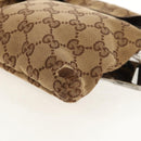GUCCI GG Canvas Waist Bag Beige Silver 28566 Auth 152001-15