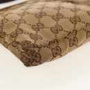 GUCCI GG Canvas Waist Bag Beige Silver 28566 Auth 152001-16