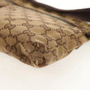 GUCCI GG Canvas Waist Bag Beige Silver 28566 Auth 152001-17