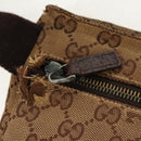 GUCCI GG Canvas Waist Bag Beige Silver 28566 Auth 152001-18