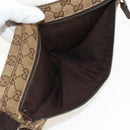 GUCCI GG Canvas Waist Bag Beige Silver 28566 Auth 152001-19