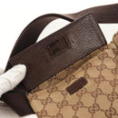 GUCCI GG Canvas Waist Bag Beige Silver 28566 Auth 152001-21