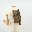 GUCCI GG Canvas Waist Bag Beige Silver 28566 Auth 152001-27