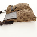 GUCCI GG Canvas Waist Bag Beige Silver 28566 Auth 152001-7
