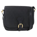 GUCCI GG Canvas Shoulder Bag Black Gold Auth 152003-1