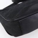 GUCCI GG Canvas Shoulder Bag Black Gold Auth 152003-16