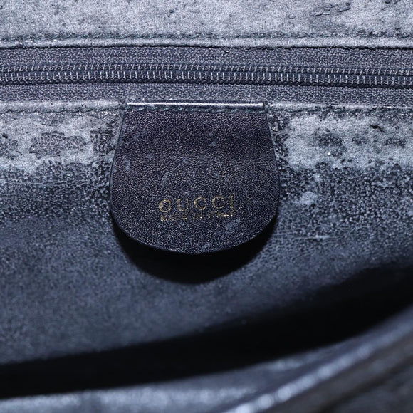 GUCCI GG Canvas Shoulder Bag Black Gold Auth 152003