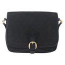 GUCCI GG Canvas Shoulder Bag Black Gold Auth 152003-13