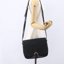 GUCCI GG Canvas Shoulder Bag Black Gold Auth 152003-21