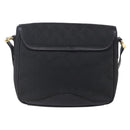 GUCCI GG Canvas Shoulder Bag Black Gold Auth 152003-2