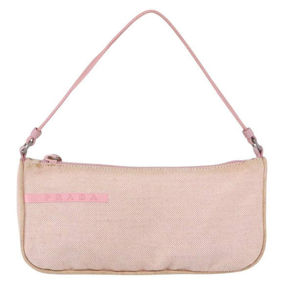 PRADA Sports Accessory Pouch Canvas Pink Auth 152004