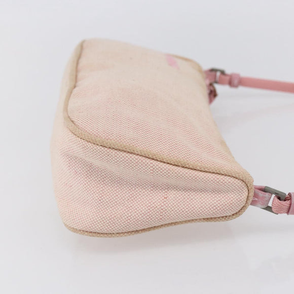 PRADA Sports Accessory Pouch Canvas Pink Auth 152004