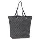 GUCCI GG Canvas Tote Bag Black Silver 31243 Auth 152006-1
