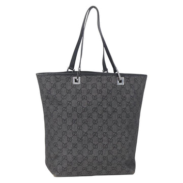 GUCCI GG Canvas Tote Bag Black Silver 31243 Auth 152006
