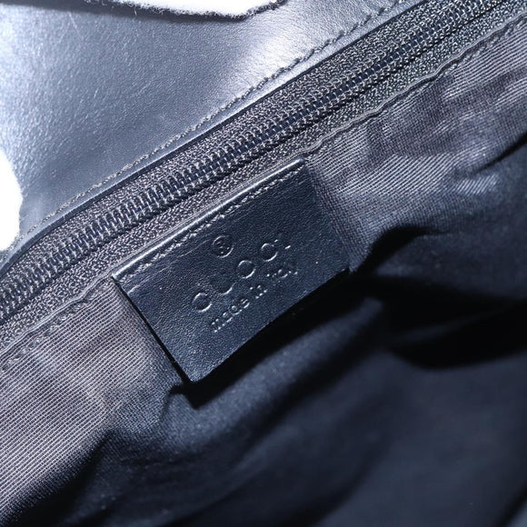 GUCCI GG Canvas Tote Bag Black Silver 31243 Auth 152006