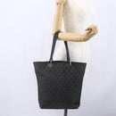 GUCCI GG Canvas Tote Bag Black Silver 31243 Auth 152006-21