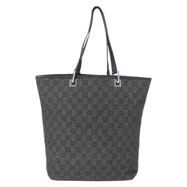 GUCCI GG Canvas Tote Bag Black Silver 31243 Auth 152006 - 0