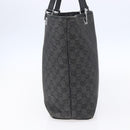 GUCCI GG Canvas Tote Bag Black Silver 31243 Auth 152006-4