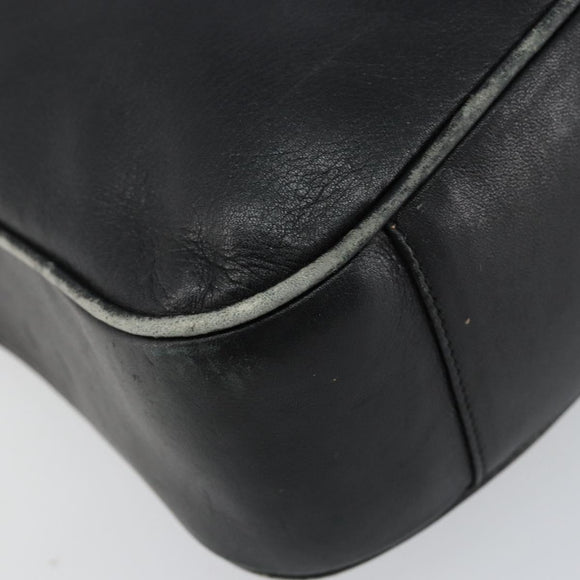 GUCCI Bamboo Hand Bag Leather Black Gold 001 0166 1638 Auth 152010