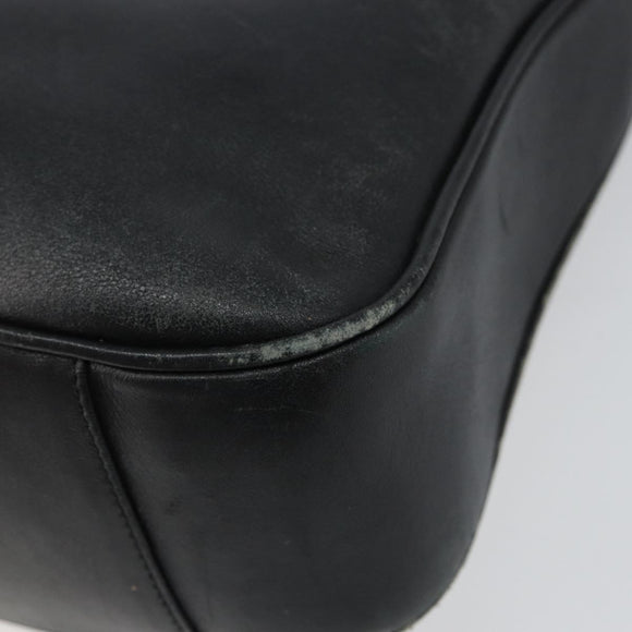 GUCCI Bamboo Hand Bag Leather Black Gold 001 0166 1638 Auth 152010