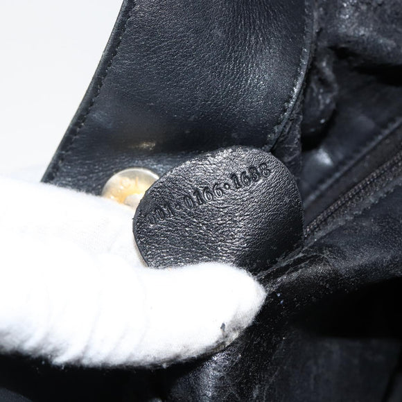 GUCCI Bamboo Hand Bag Leather Black Gold 001 0166 1638 Auth 152010