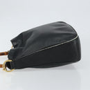 GUCCI Bamboo Hand Bag Leather Black Gold 001 0166 1638 Auth 152010-4