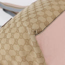 GUCCI GG Canvas Sherry Line Tote Bag Beige Pink 131230 Auth 152017-9
