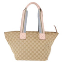 GUCCI GG Canvas Sherry Line Tote Bag Beige Pink 131230 Auth 152017-2