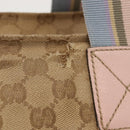 GUCCI GG Canvas Sherry Line Tote Bag Beige Pink 131230 Auth 152017-3