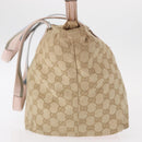 GUCCI GG Canvas Sherry Line Tote Bag Beige Pink 131230 Auth 152017-5