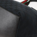 GUCCI GG Canvas Web Sherry Line Tote Bag Black Red 131230 Auth 152018-15