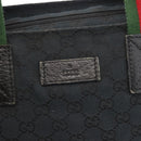 GUCCI GG Canvas Web Sherry Line Tote Bag Black Red 131230 Auth 152018-17